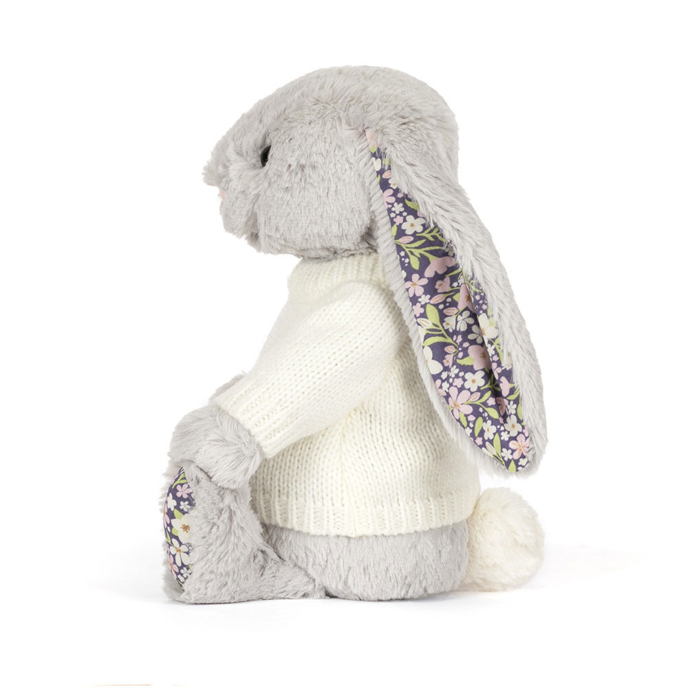 Blossom Silver Bunny 'Bloom' with Personalized Cream Jumper - Image 3