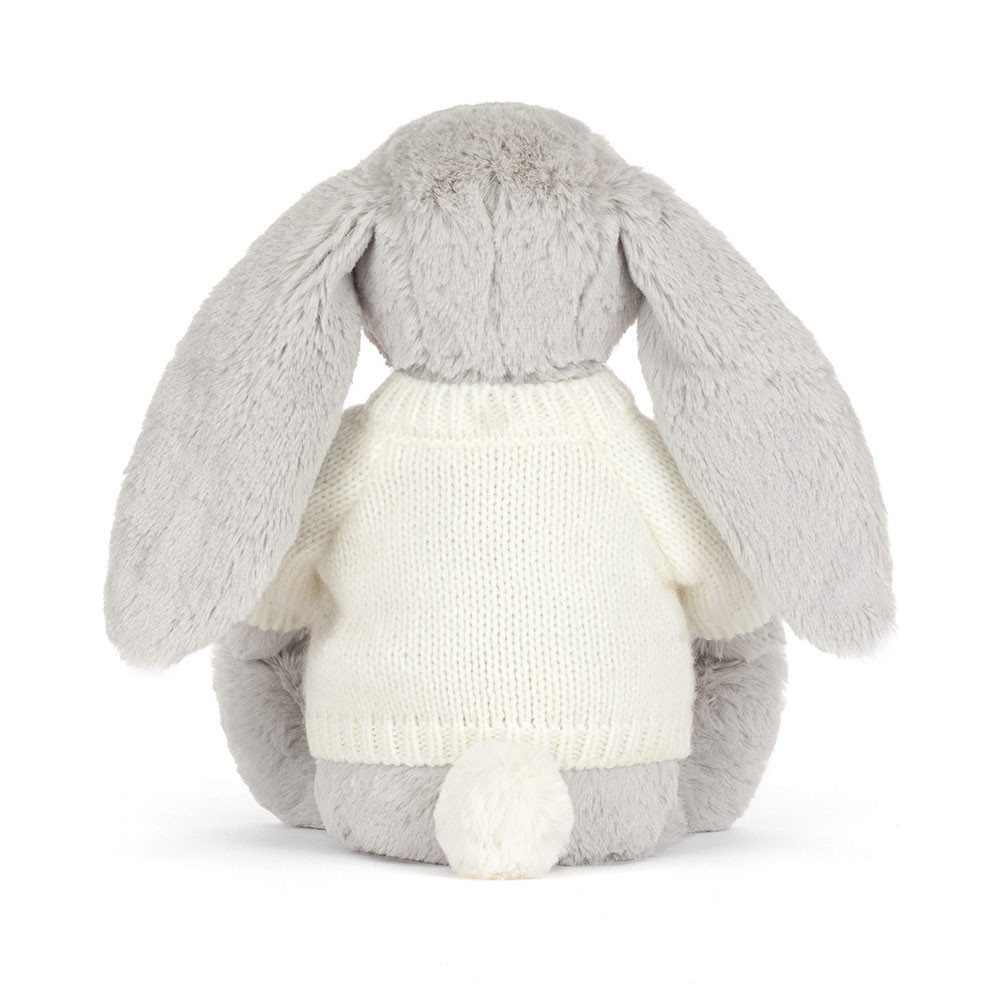 Blossom Silver Bunny 'Bloom' with Personalized Cream Jumper - Image 4