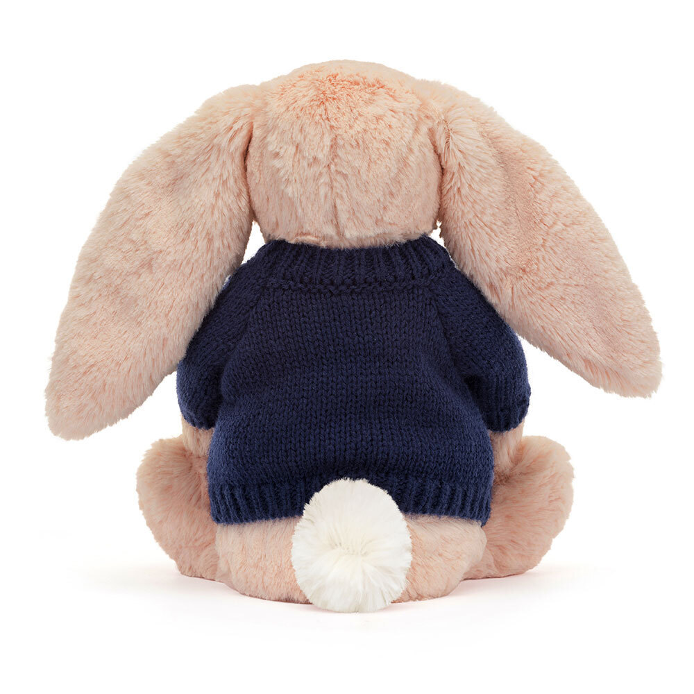 Bashful Blush Bunny with Personalized Navy Jumper - Image 5