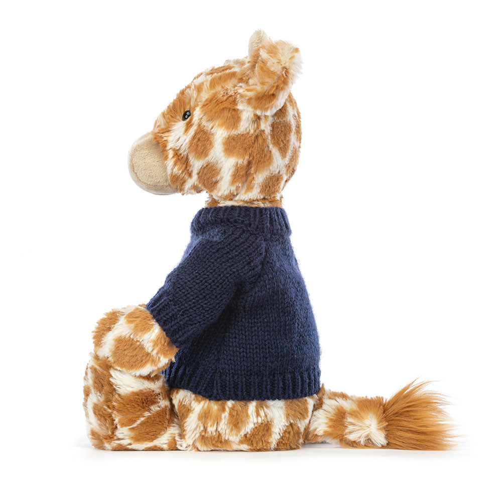 Bashful Giraffe with Personalized Navy Jumper - Image 3