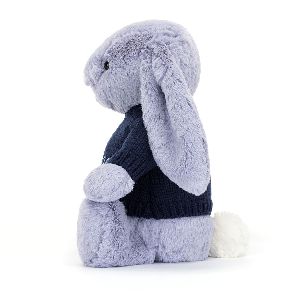 Bashful Viola Bunny with Personalized Navy Jumper - Image 3