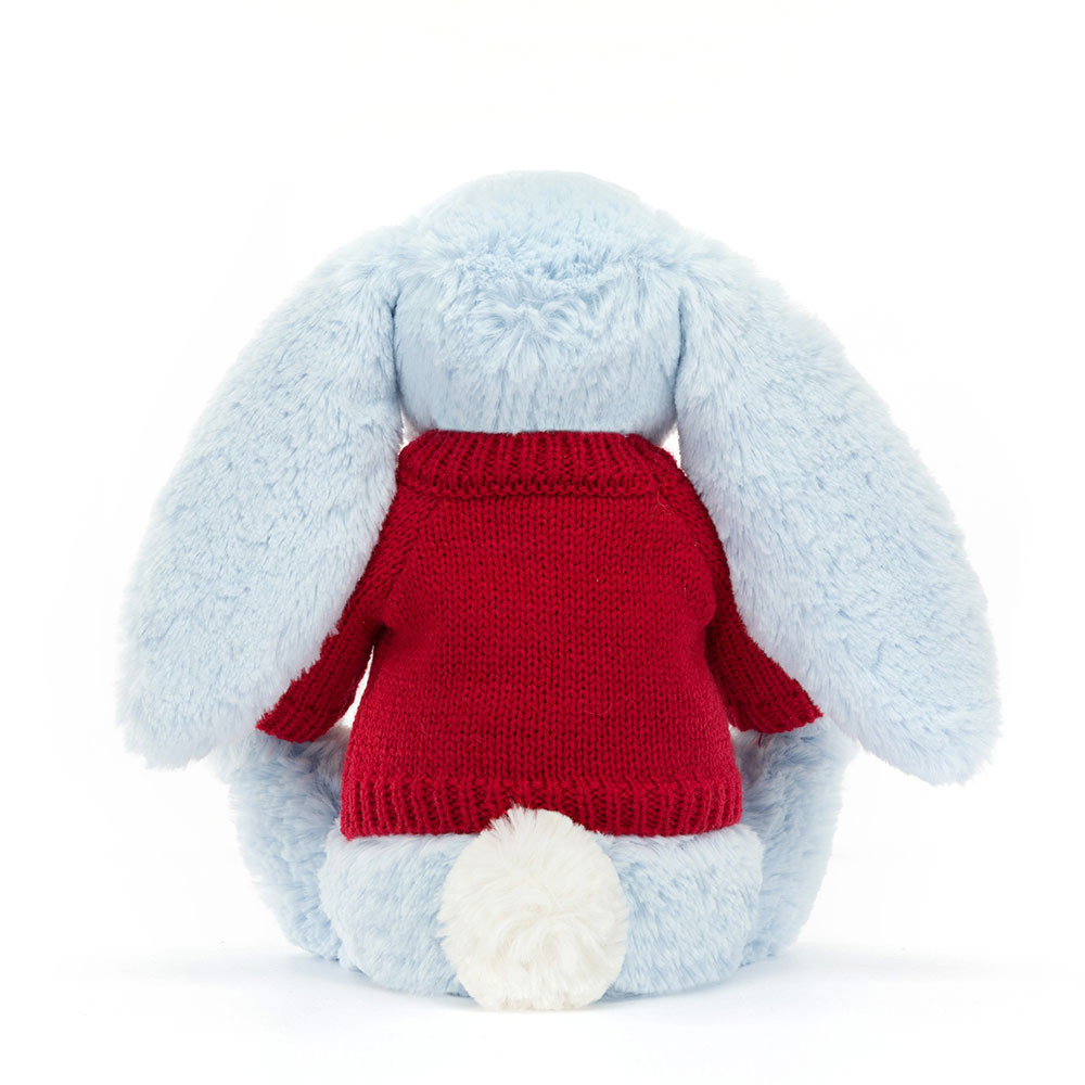 Bashful Blue Bunny with Personalized Red Jumper - Image 4