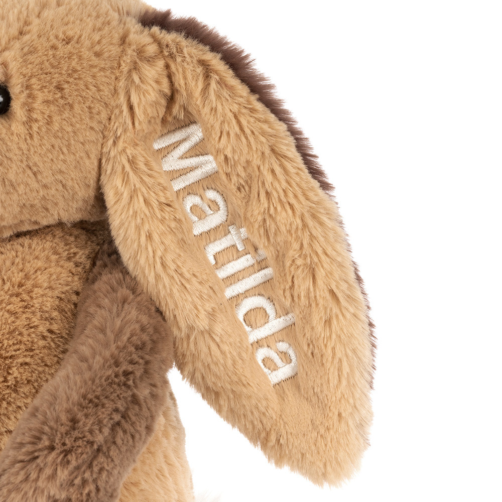 Personalized Bashful Patchwork Brown Bunny Original - Image 2