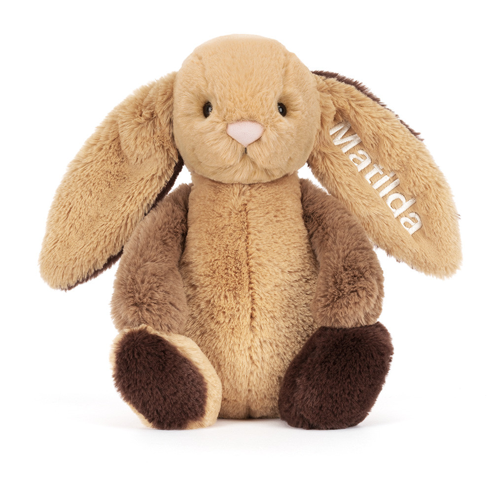 Personalized Bashful Patchwork Brown Bunny Original - Image 5