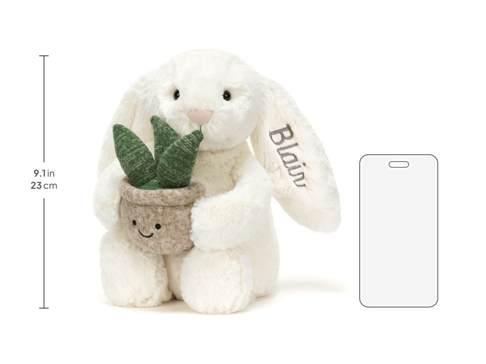 Personalized Cream Bunny with Plant - Image 6